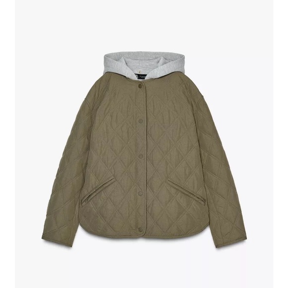 NWOT Zara Water Repellent Combined Hooded Jacket - Picture 1 of 6